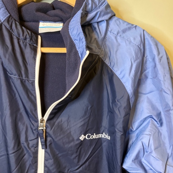 Columbia Jacket Blue May Valley Lined Hooded Windbreaker Women's Sz M Hiking - Picture 2 of 5